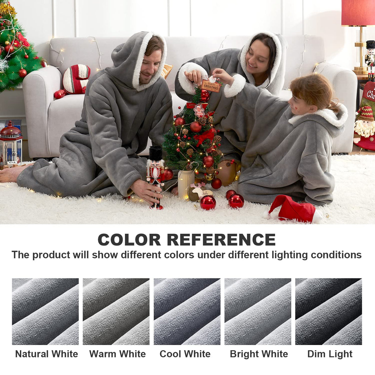 Grey Sherpa Blanket Hoodie