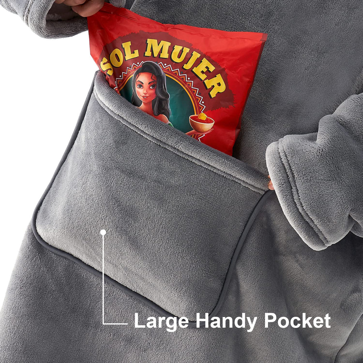 Grey Sherpa Blanket Hoodie