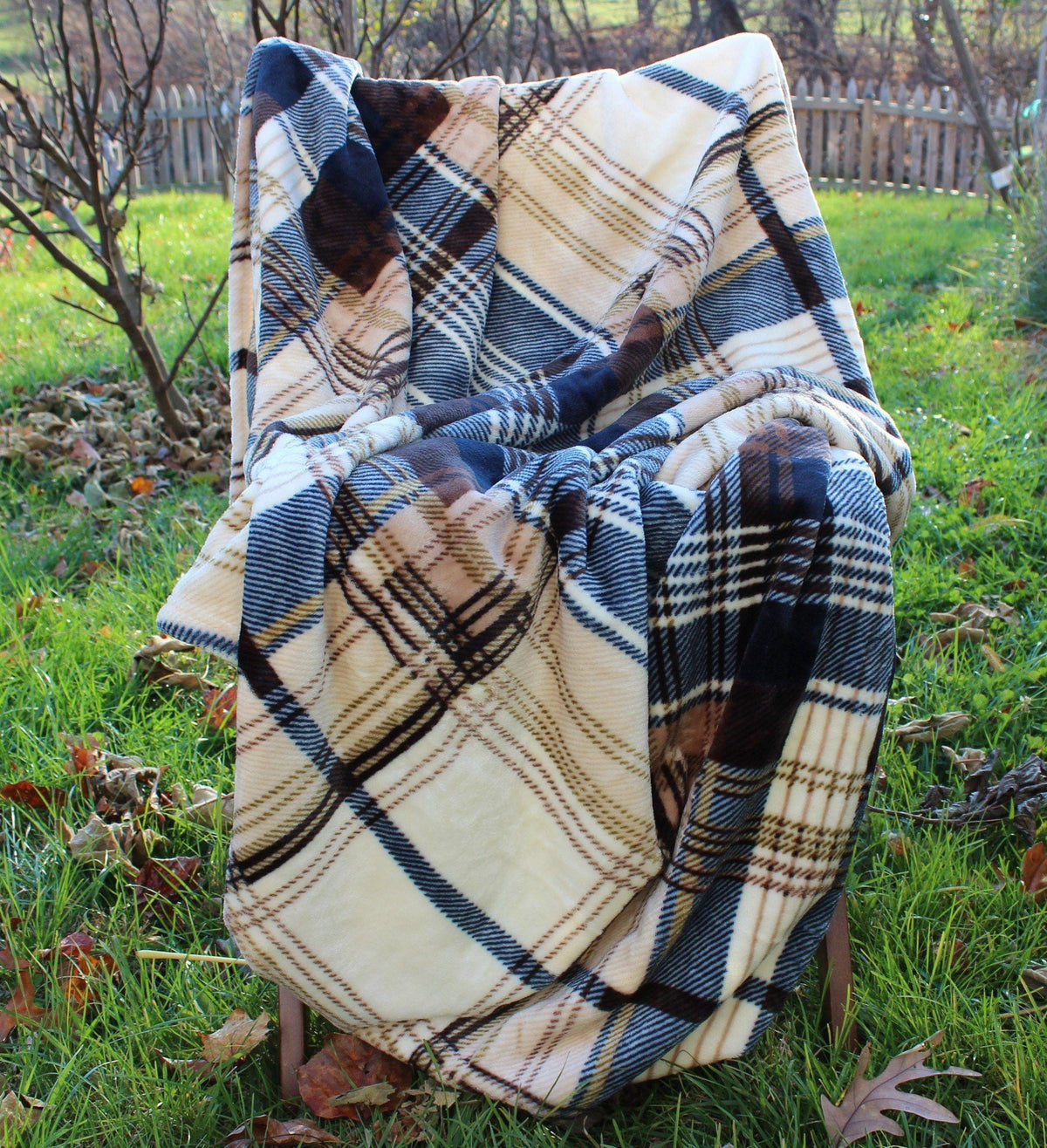 Winter Cabin Flannel Throw Blanket