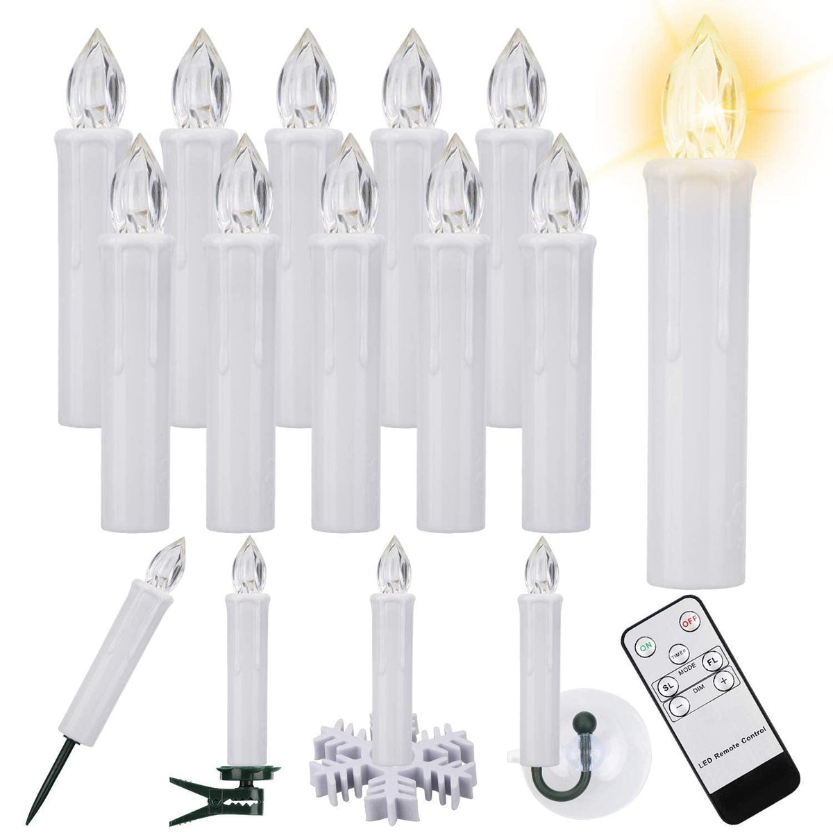 Flameless LED Taper Candles with Remote