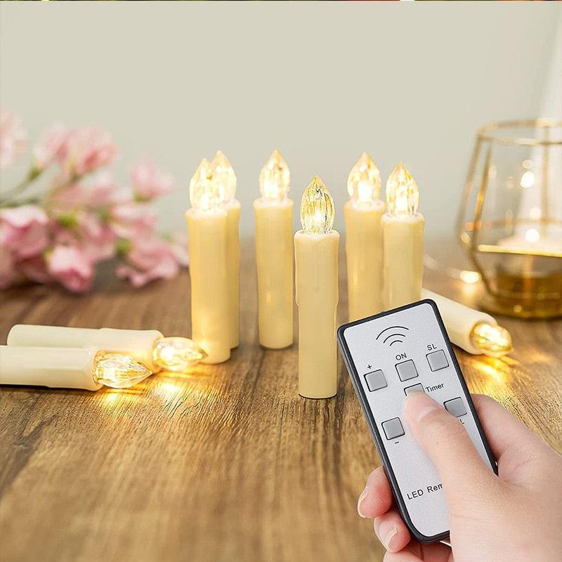 Flameless LED Taper Candles with Remote