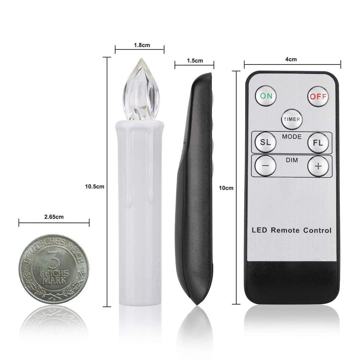 Flameless LED Taper Candles with Remote